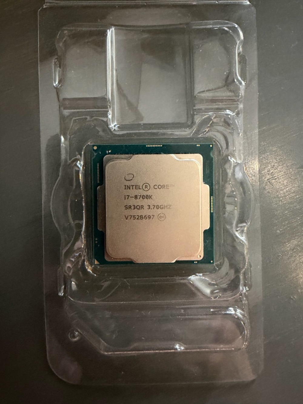 Intel Core i7-8700K Silver and Green CPU